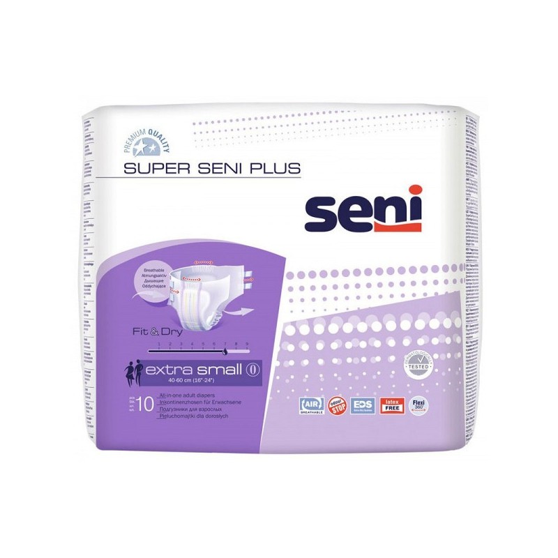 Scutece Super SENI Plus Air, Extra Small, Nr 0, 10 buc