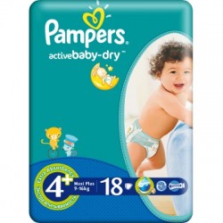 Active Baby Maxi Plus Pampers Nr 4+ 18buc